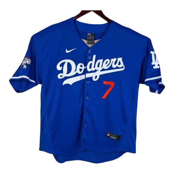 Nike MLB Authentic Collection L.A. Dodgers Julio Urias #7 Jersey Size - 52 2XL - Picture 1 of 13